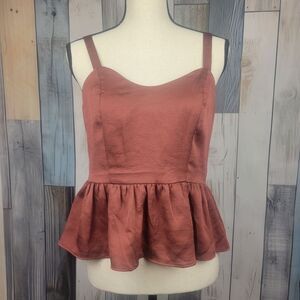 NWT Express Peplum Cami Top Burnt Orange Size Medium